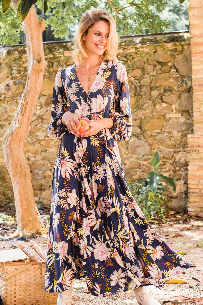 Bloom Print Anita Maxi Dress (Size XS) By JAASE