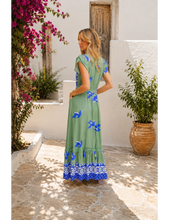 Load image into Gallery viewer, Blue Bird Print Carmen Maxi by JAASE