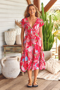 Cerise Print Slate Midi by Jaase