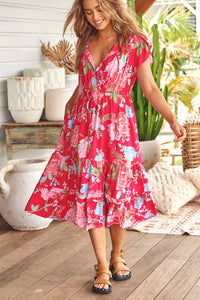 Cerise Print Slate Midi by Jaase