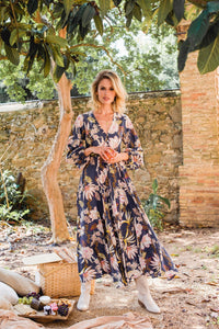 Bloom Print Anita Maxi Dress (Size XS) By JAASE