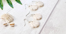 Load image into Gallery viewer, White Scallop Shell Earrings