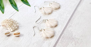 White Scallop Shell Earrings