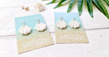 Load image into Gallery viewer, White Scallop Shell Earrings