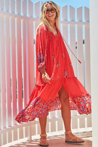 Sunset Print Briana MIdi Dress By JAASE