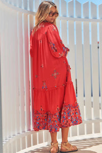 Sunset Print Briana MIdi Dress By JAASE