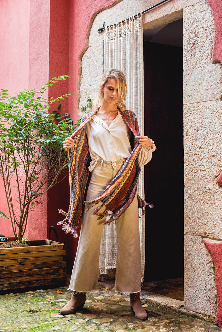 Marcella Knit Poncho Multi by JAASE